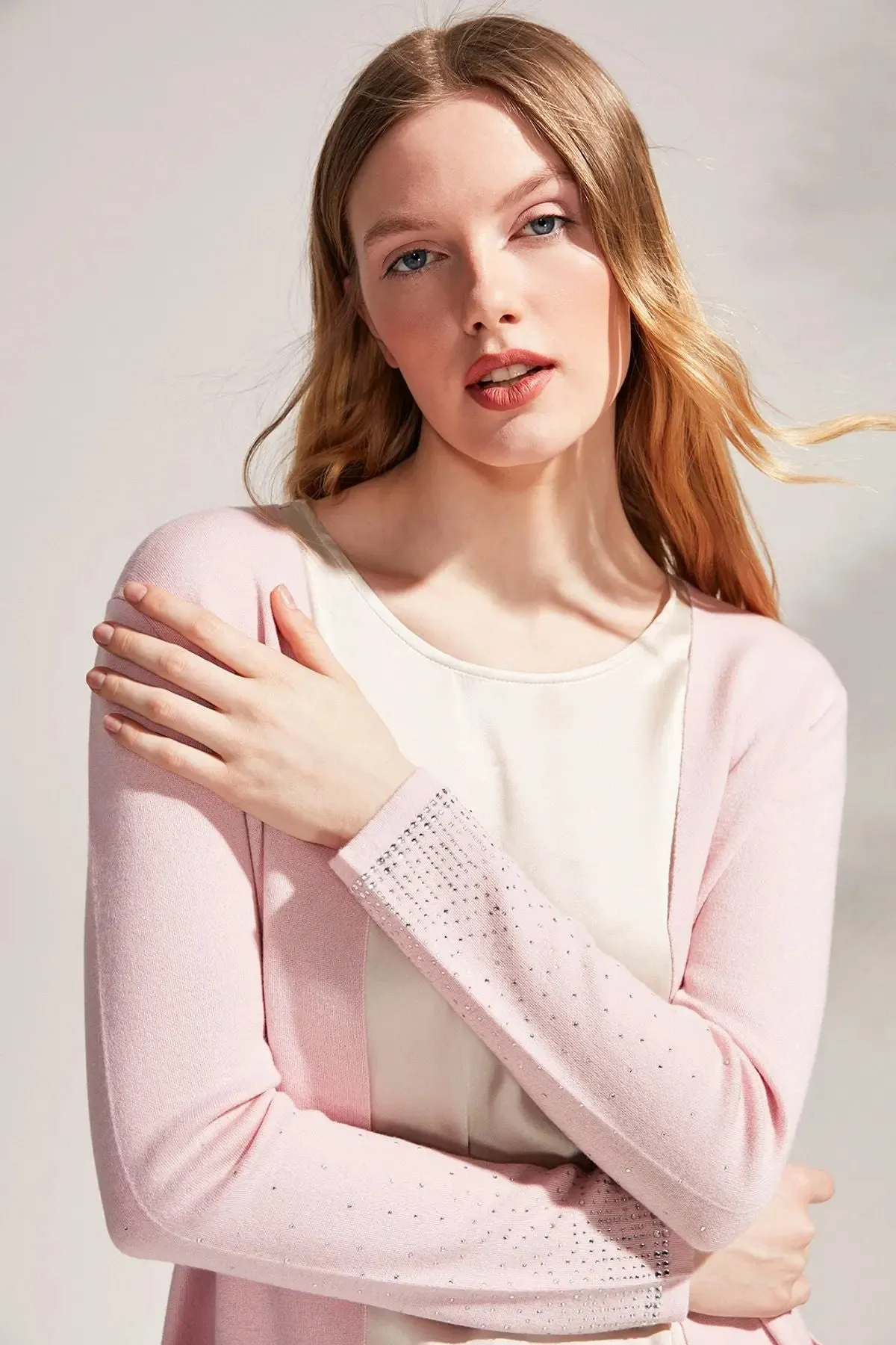 Dusty Rose Cashmere Blend Venus Women's Cardigan