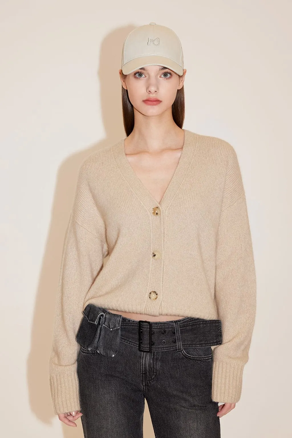 Elegant V-Neck Cashmere Cardigan