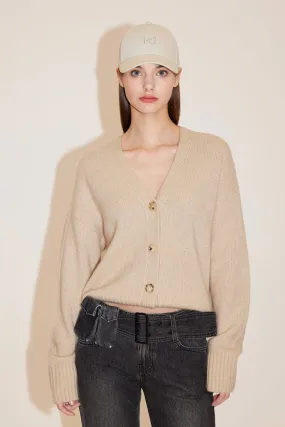Elegant V-Neck Cashmere Cardigan