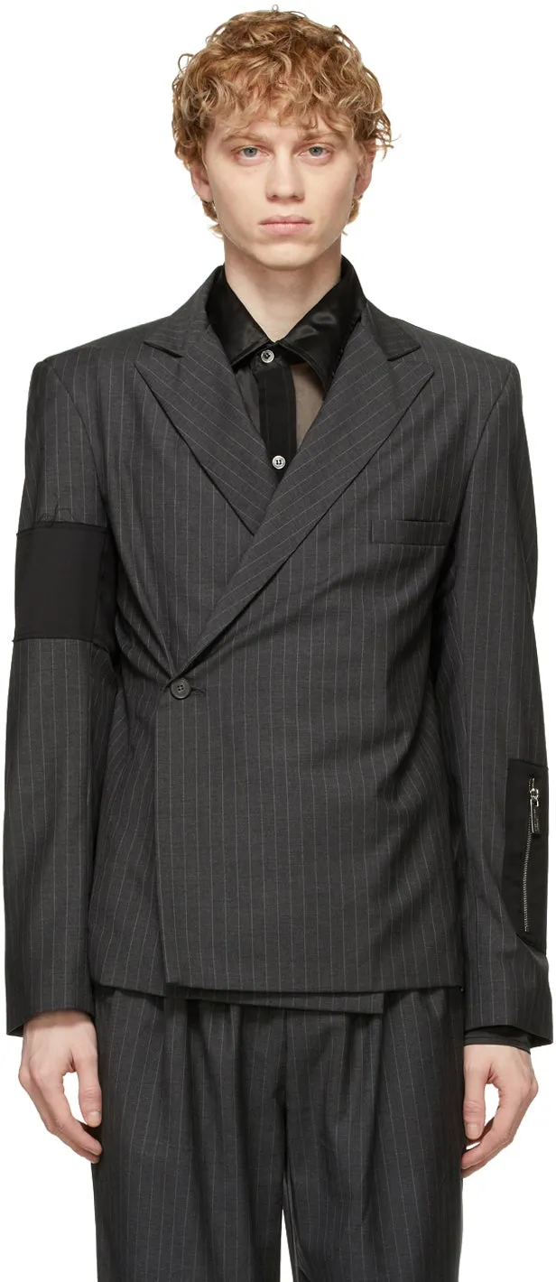 Enfants Riches DÃ©primÃ©s Grey Wool Pinstripe Oedipus Blazer