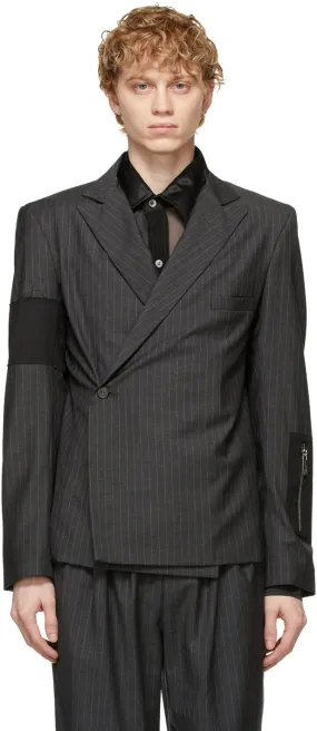 Enfants Riches DÃ©primÃ©s Grey Wool Pinstripe Oedipus Blazer