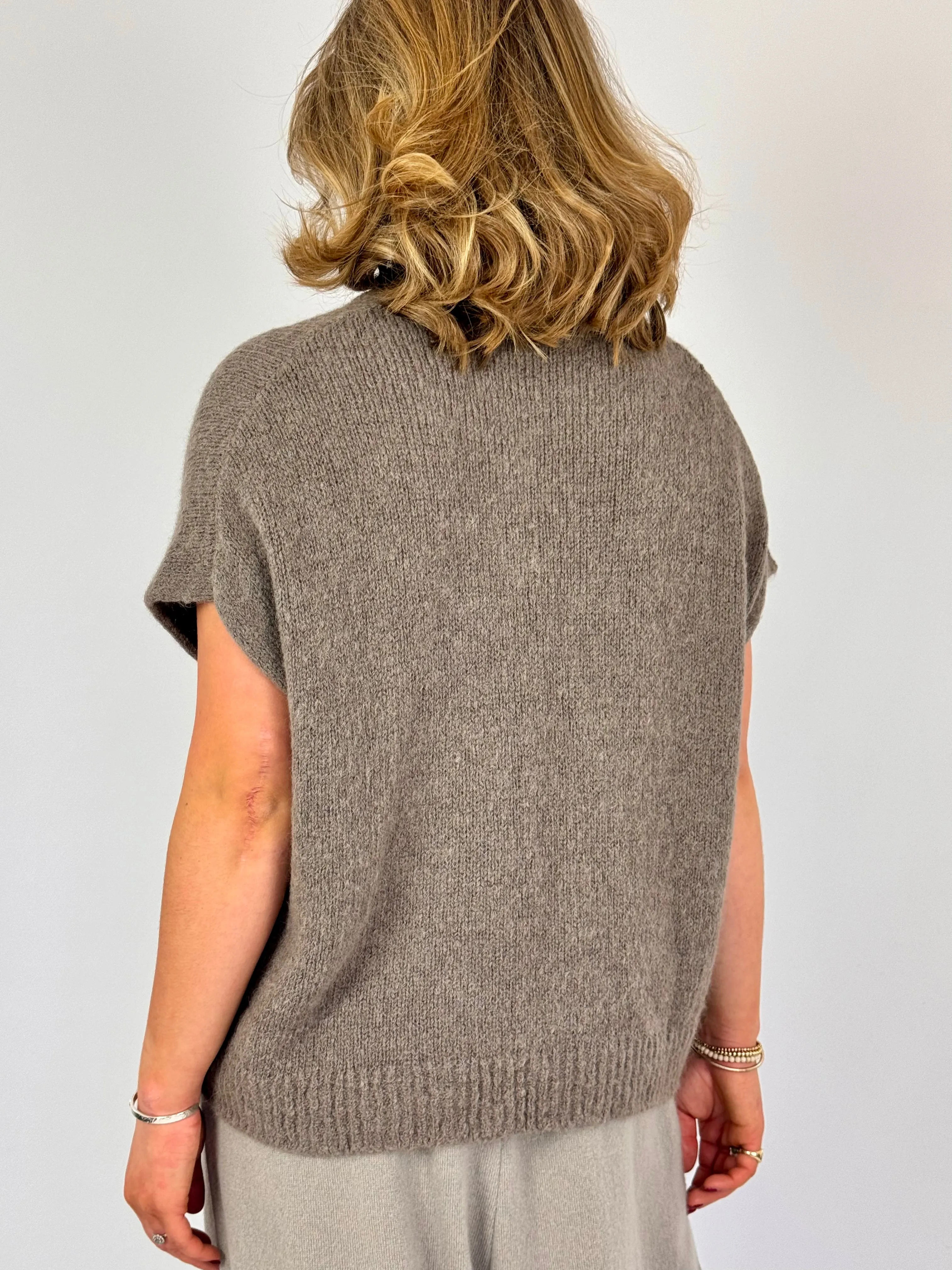 Evam Eva Lily Sleeveless Jumper Mocha