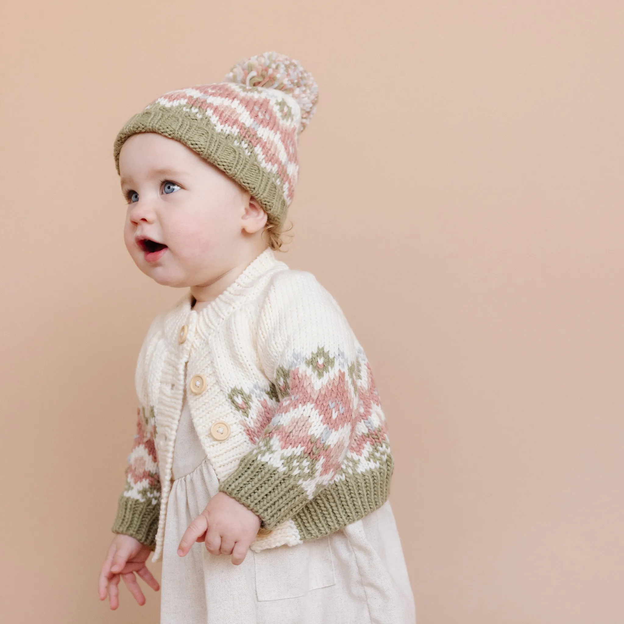 Fairisle Knit Cardigan, Pastel