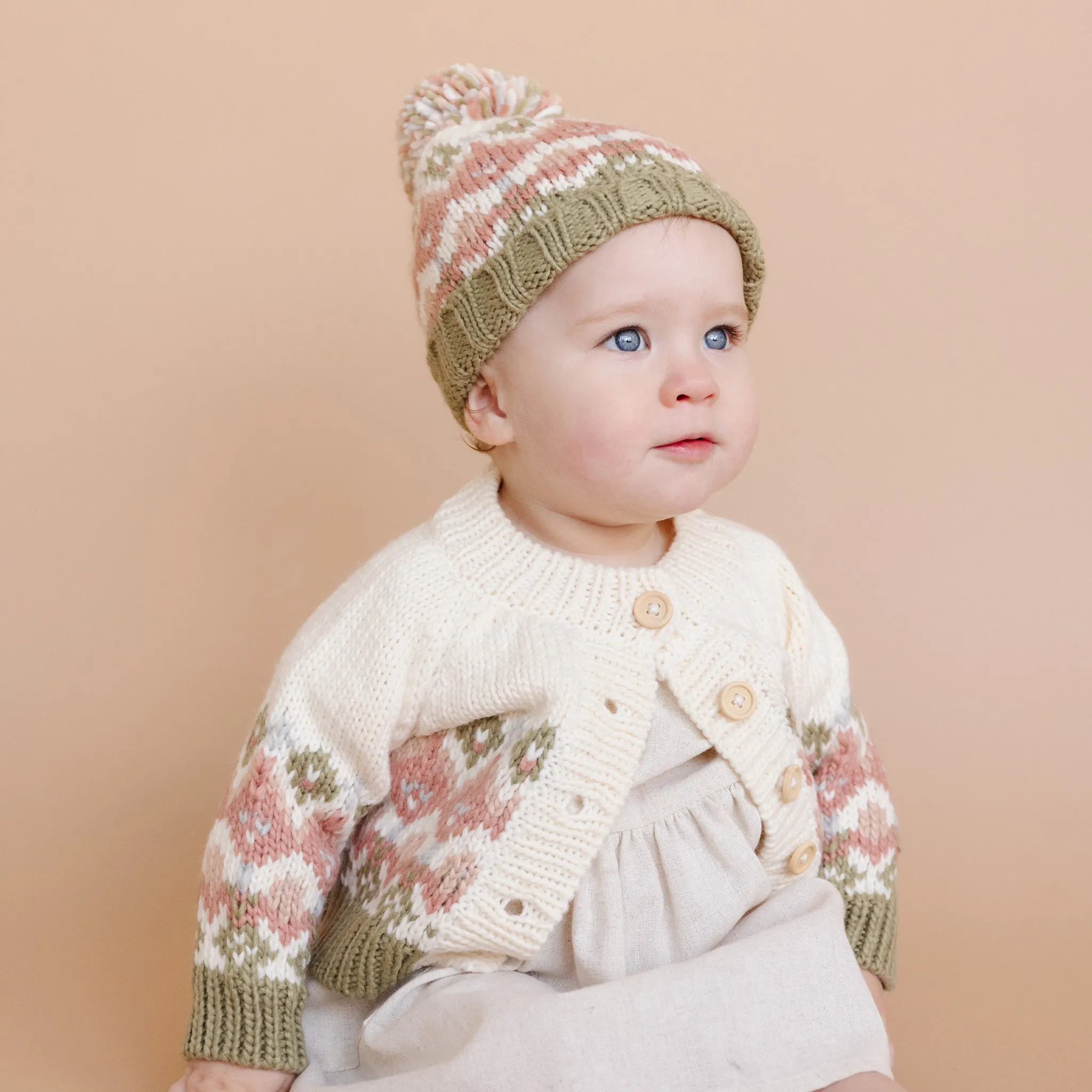 Fairisle Knit Cardigan, Pastel