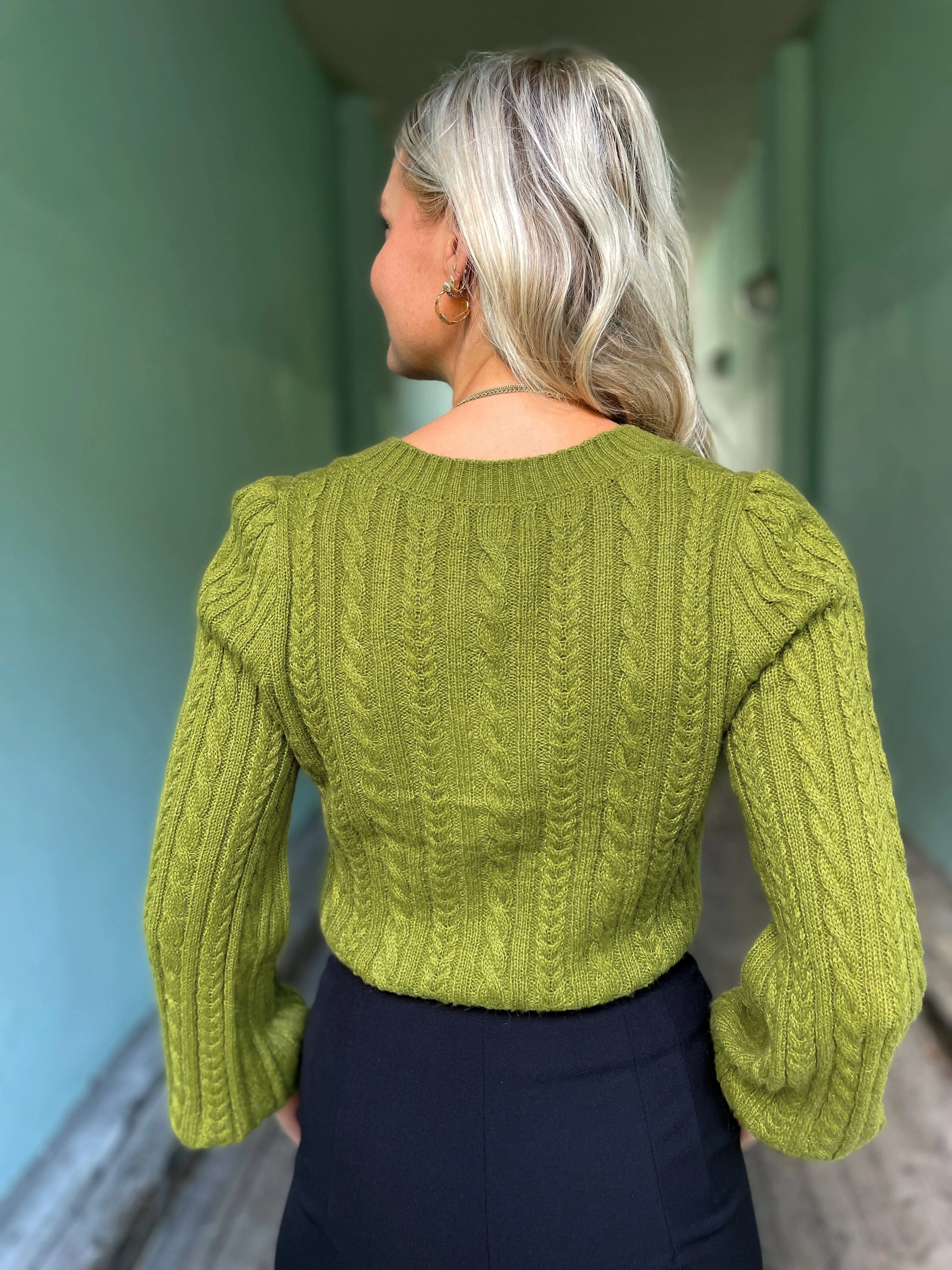 Farfalle cardigan - guacamole
