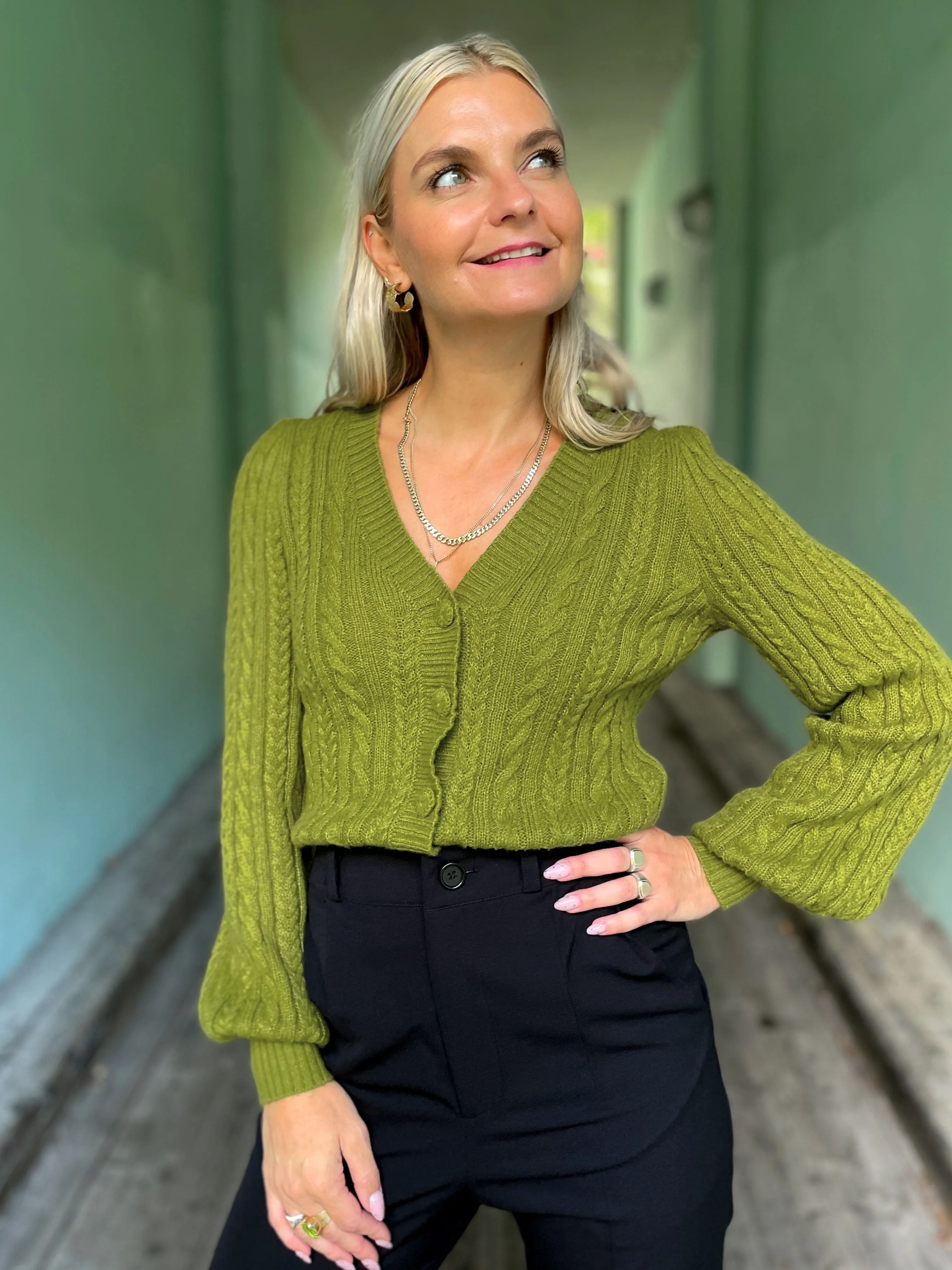 Farfalle cardigan - guacamole