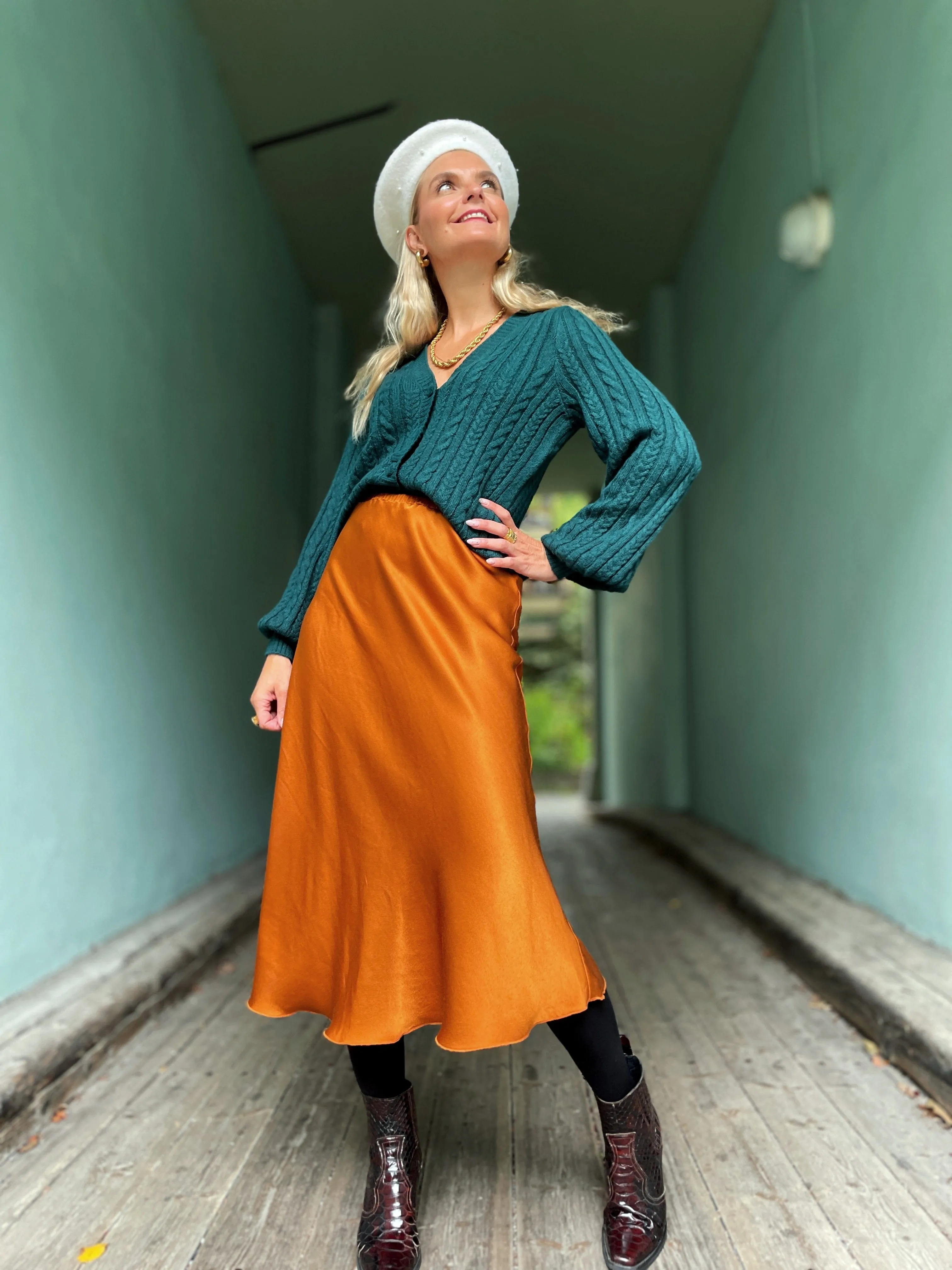 Farfalle cardigan - pine green