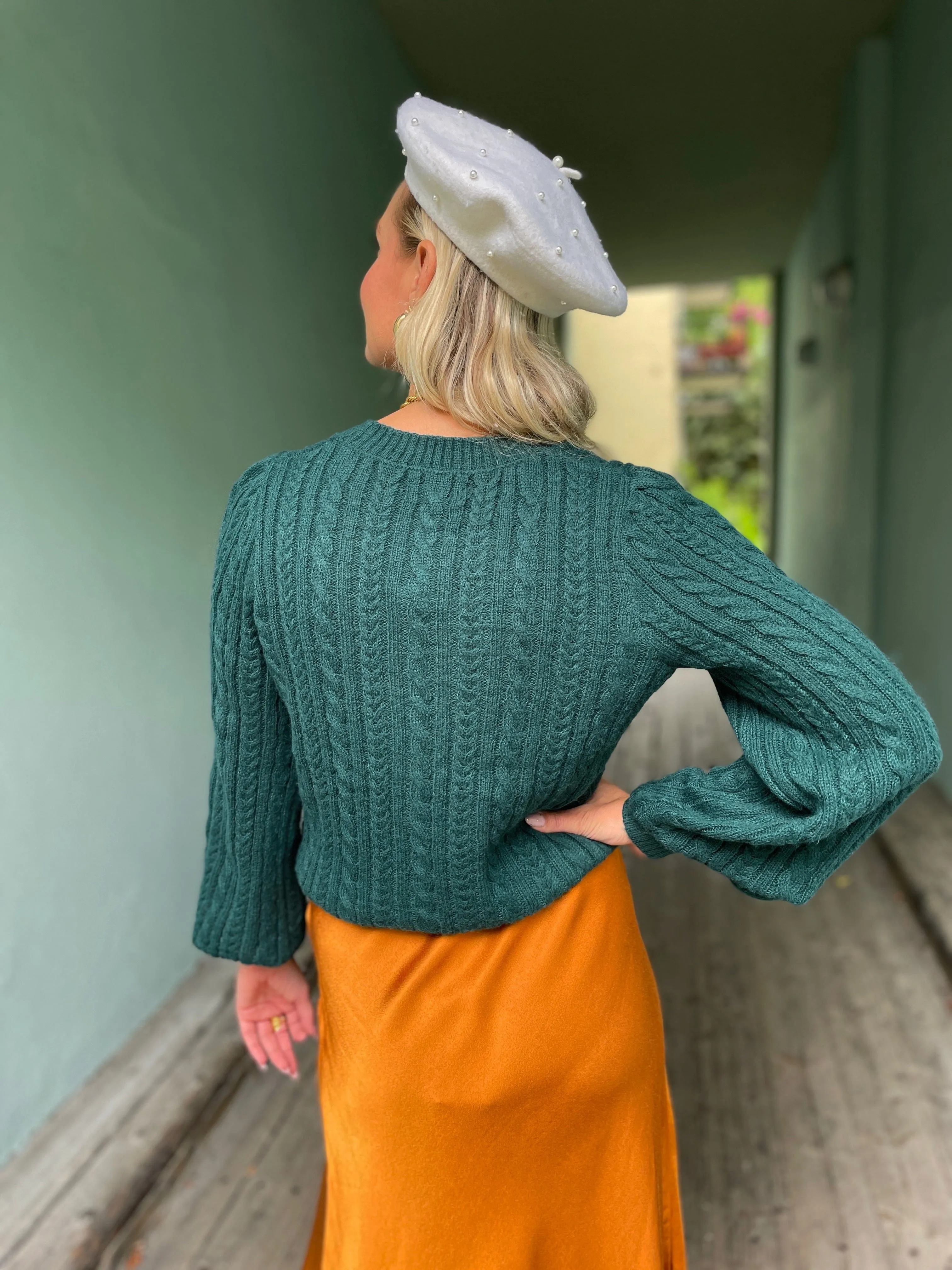 Farfalle cardigan - pine green