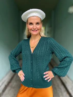 Farfalle cardigan - pine green