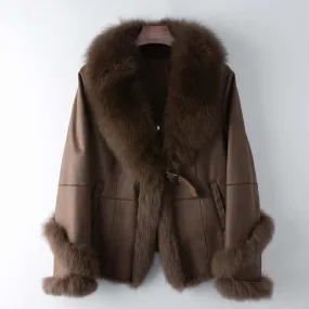 Faux Fur Coat with Plush Collar