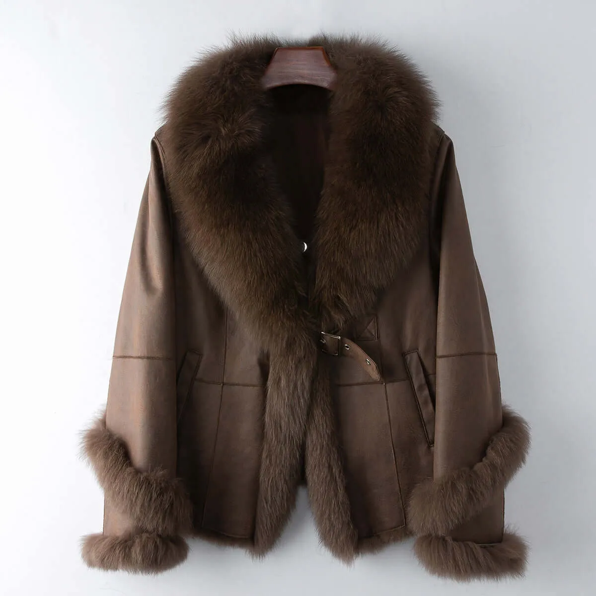 Faux Fur Coat with Plush Collar
