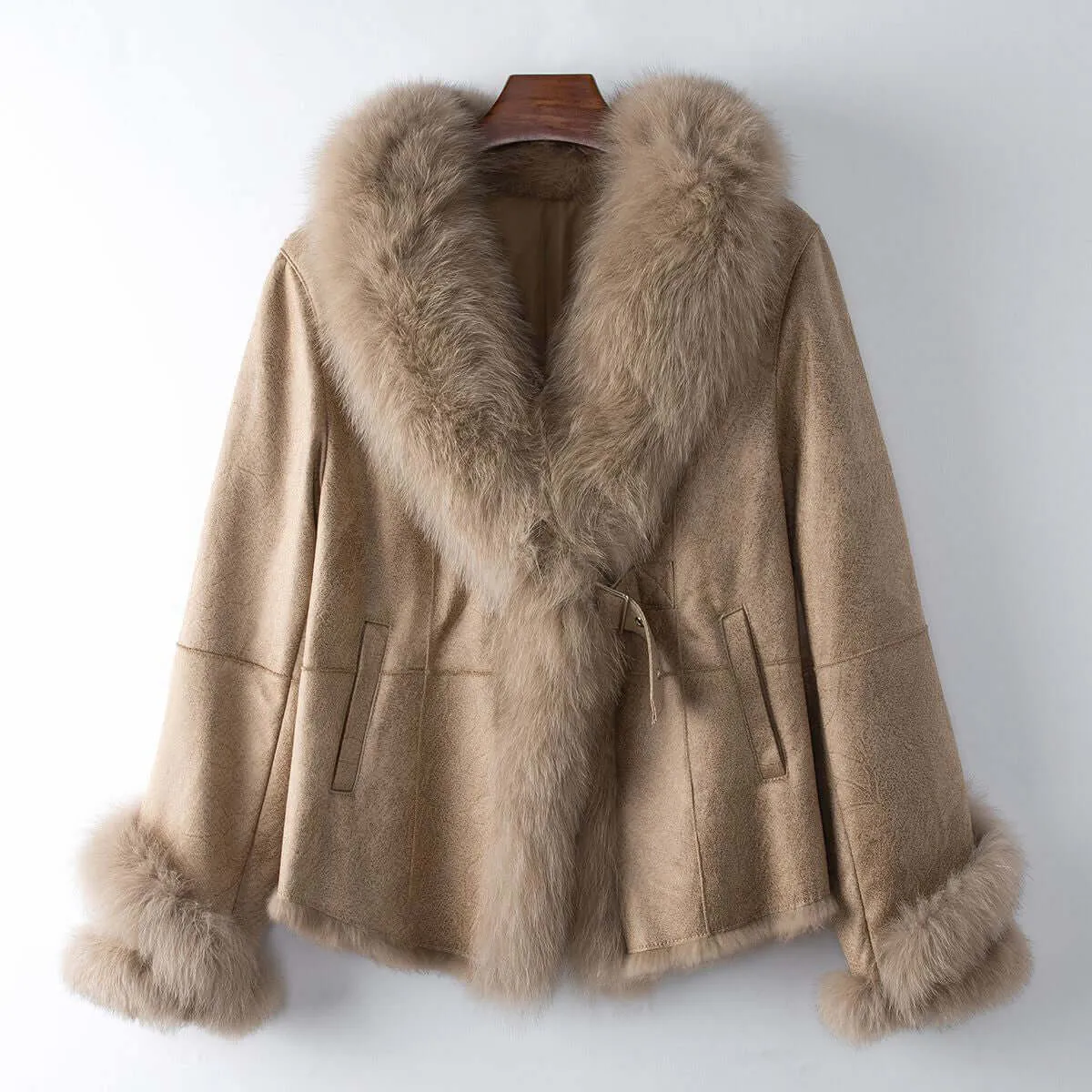 Faux Fur Coat with Plush Collar