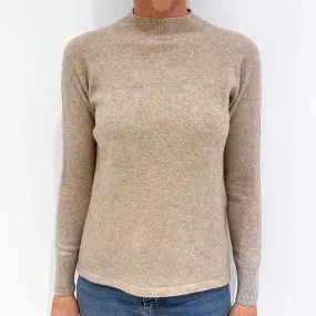 Fawn Brown Cashmere Turtle Neck Jumper Small