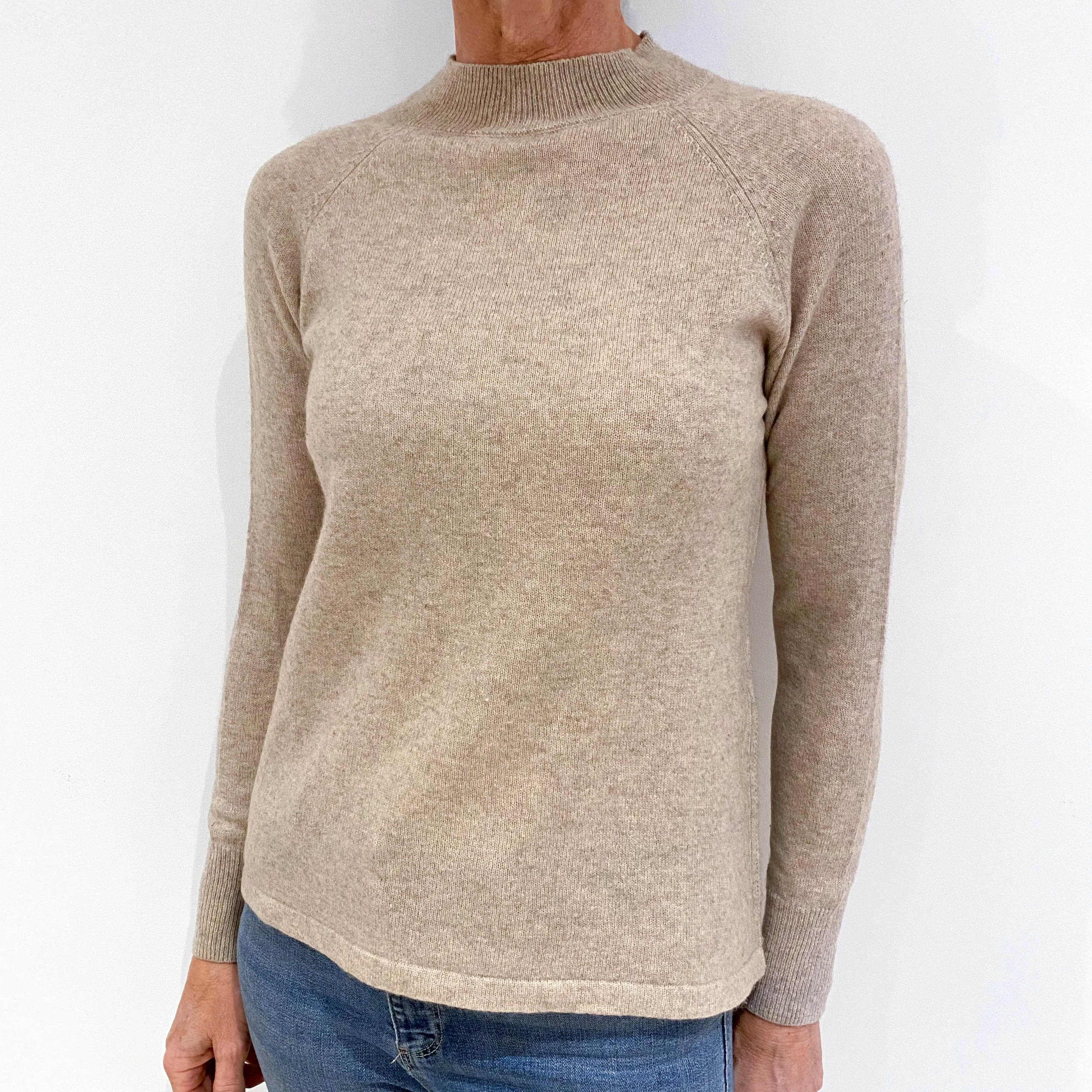 Fawn Brown Cashmere Turtle Neck Jumper Small