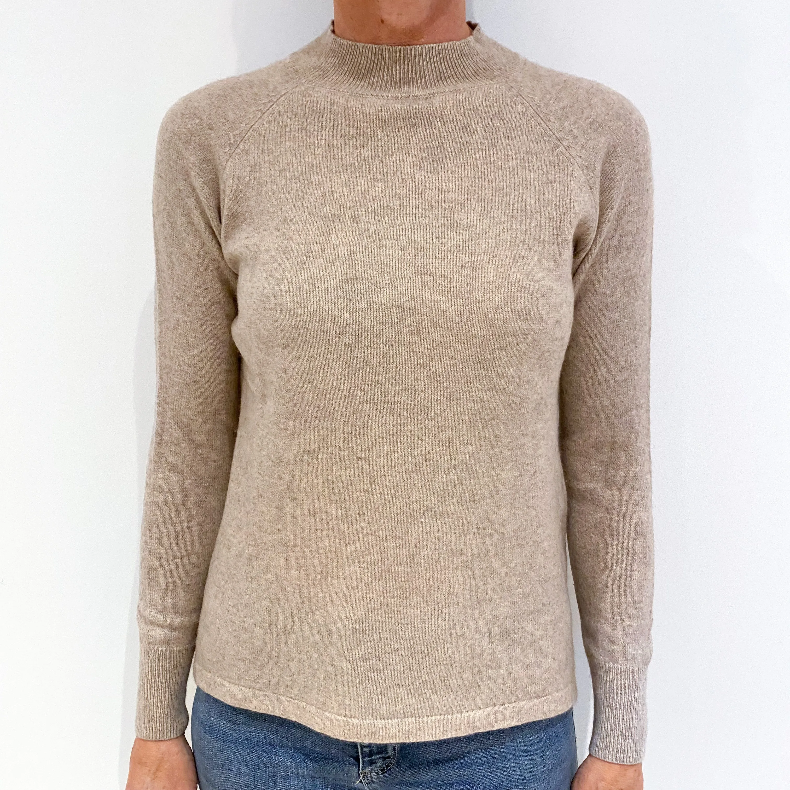 Fawn Brown Cashmere Turtle Neck Jumper Small