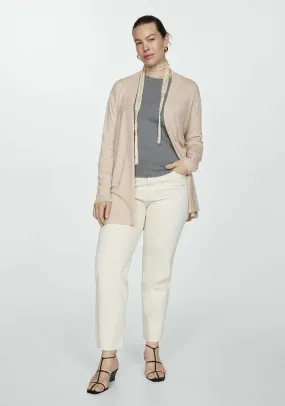 Fine-knit cardigan - Light/pastel Brown
