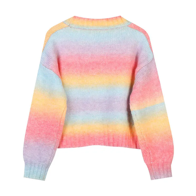 Flower Rainbow Cardigan Sweater AD21145