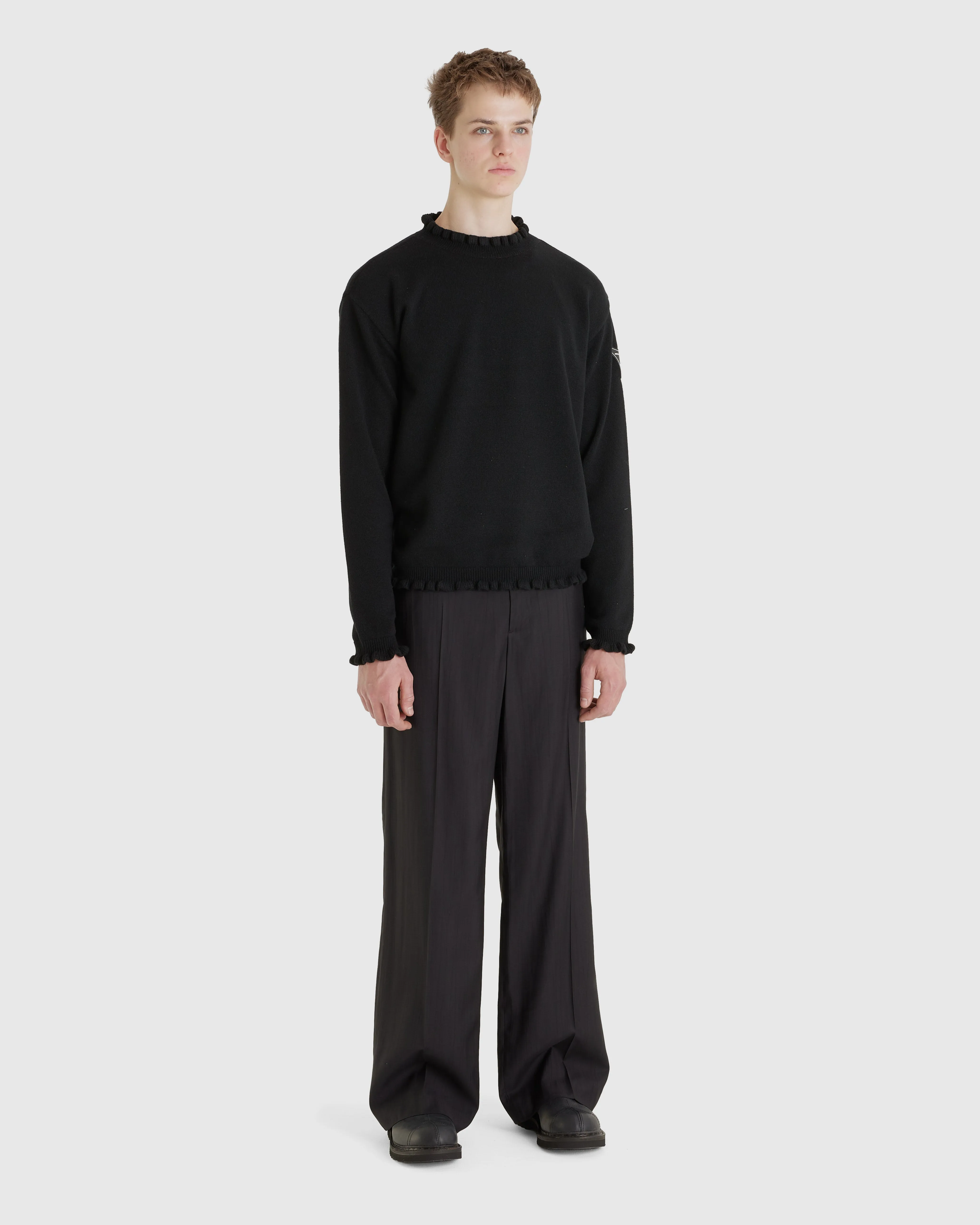 Flower Rib Crewneck Sweater