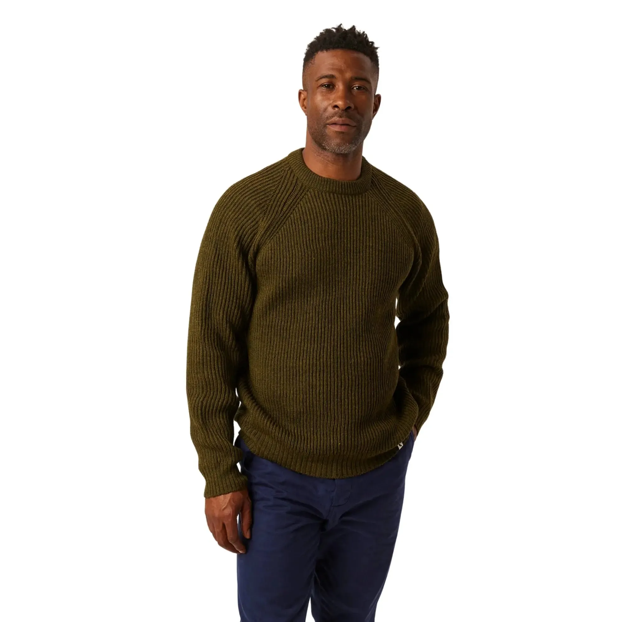 Ford Olive Crew-Neck Jumper