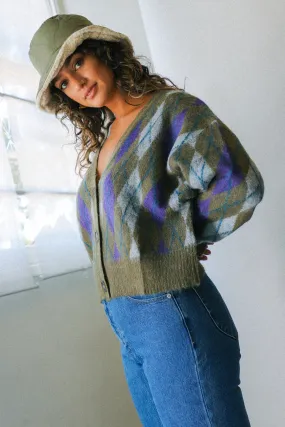 Forest Mist Argyle Cardigan