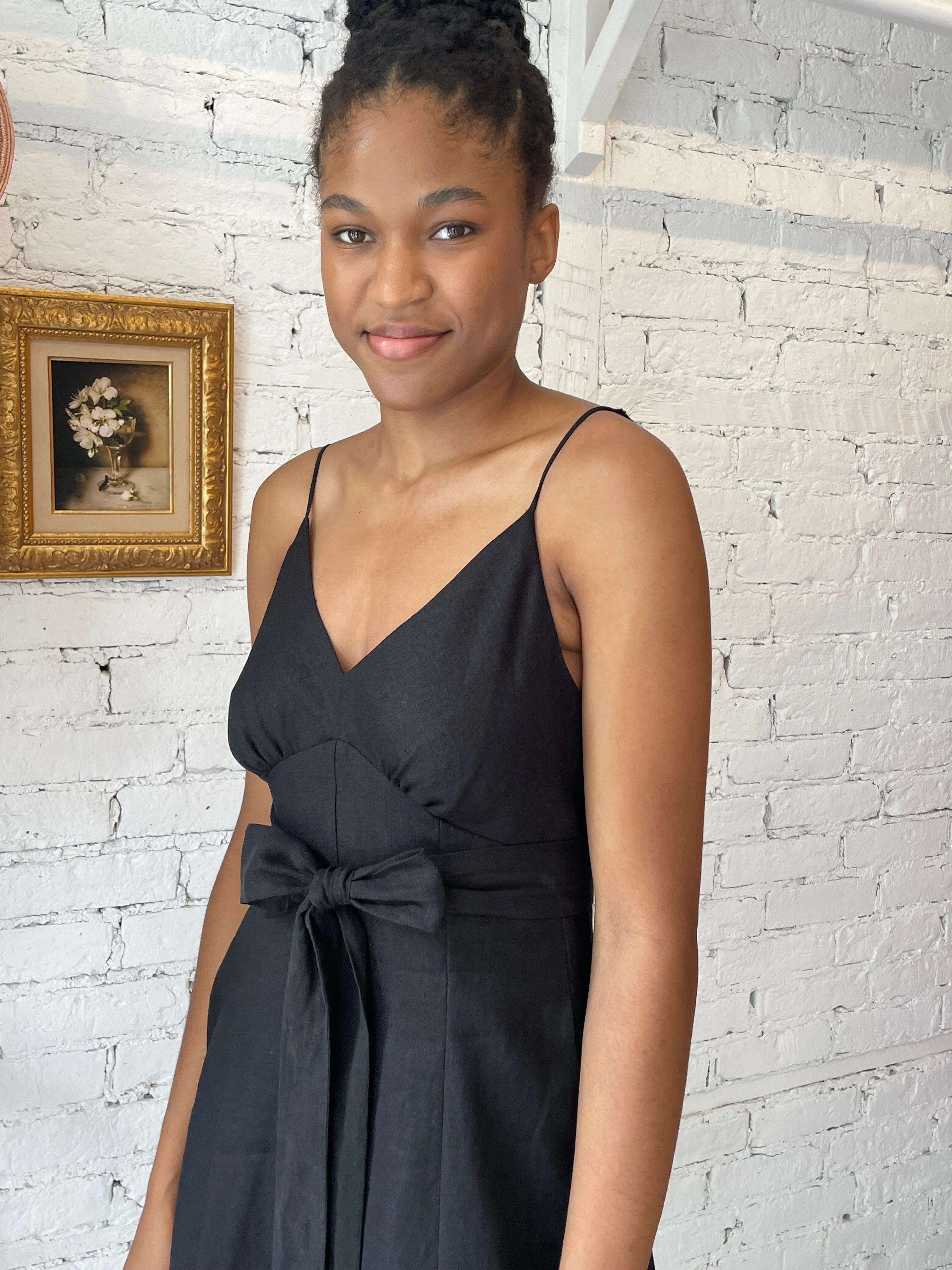 Georgette Slip Dress - Black