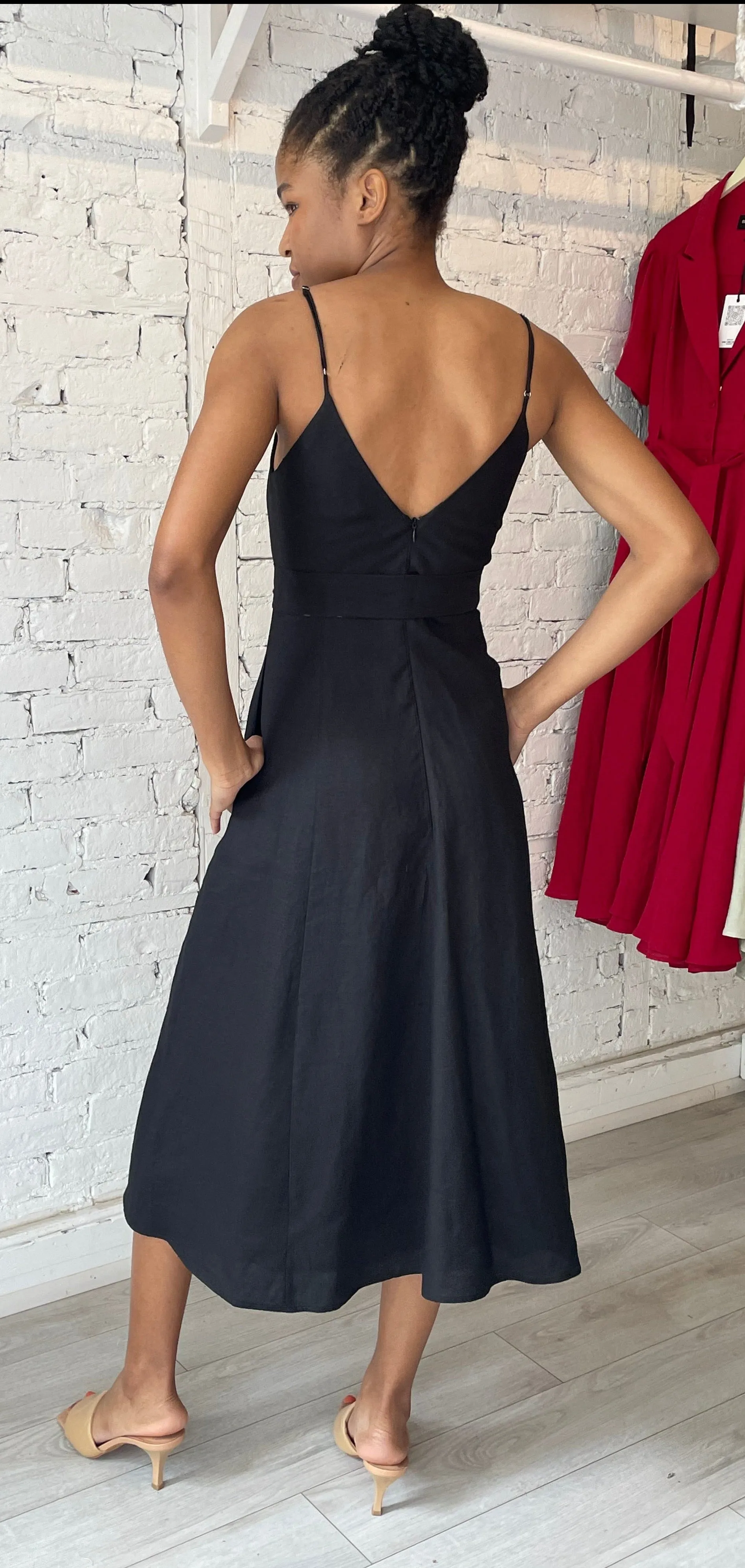 Georgette Slip Dress - Black