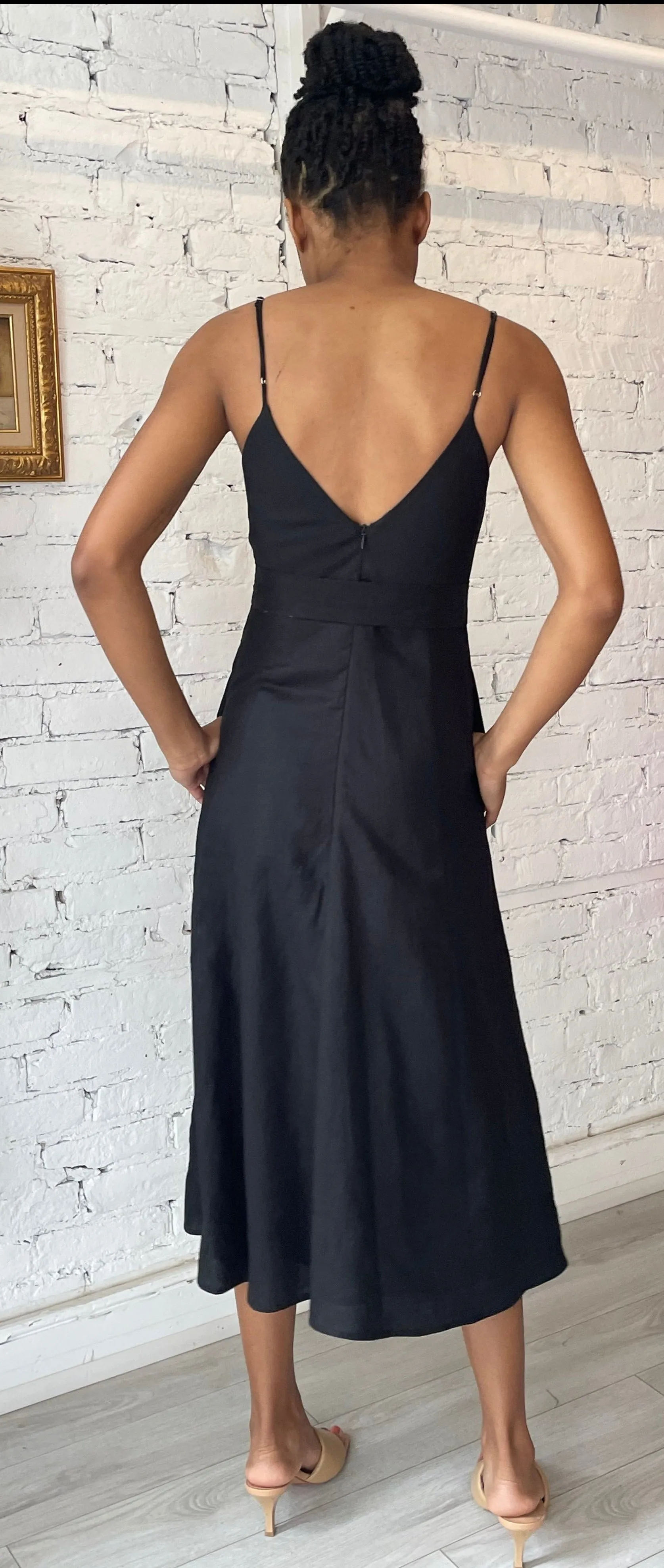 Georgette Slip Dress - Black