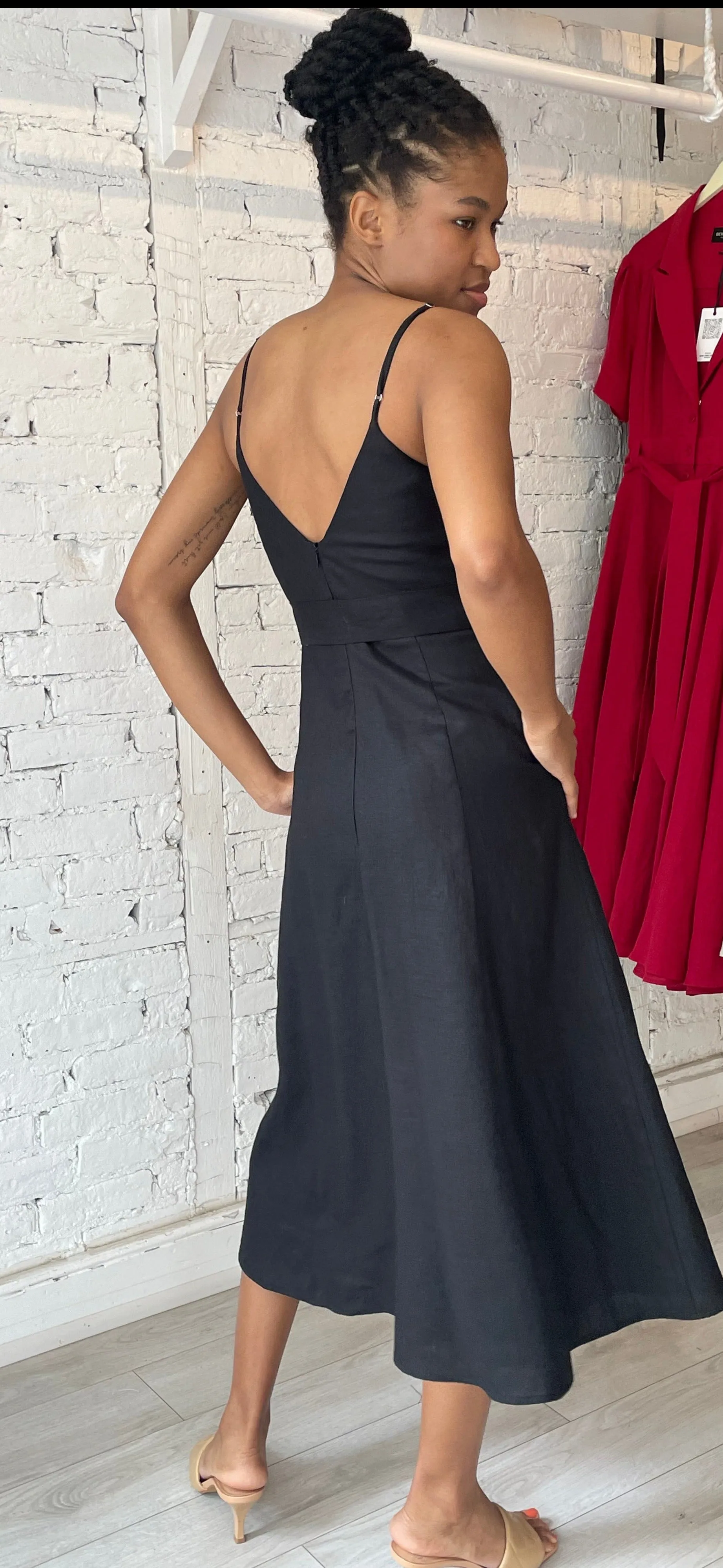 Georgette Slip Dress - Black