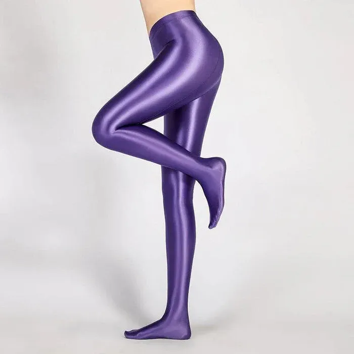Glossy Opaque Shiny High Waist Sexy Stockings - High Elastic Skinny Leggings Pencil Pants