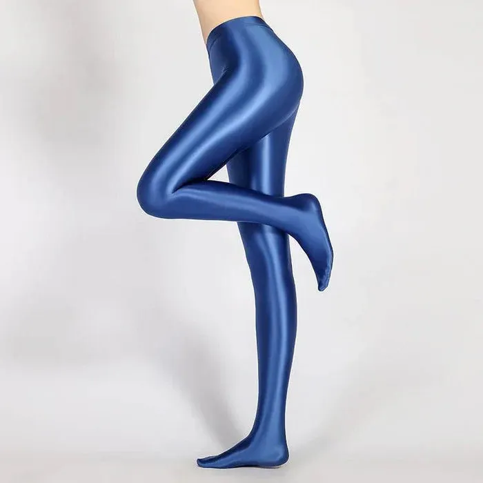 Glossy Opaque Shiny High Waist Sexy Stockings - High Elastic Skinny Leggings Pencil Pants