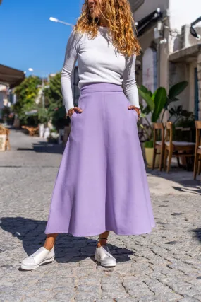 GNS Woman Lilac Self-patterned Coat High Waist Pocketed Skirt Bst3461 - San Remo