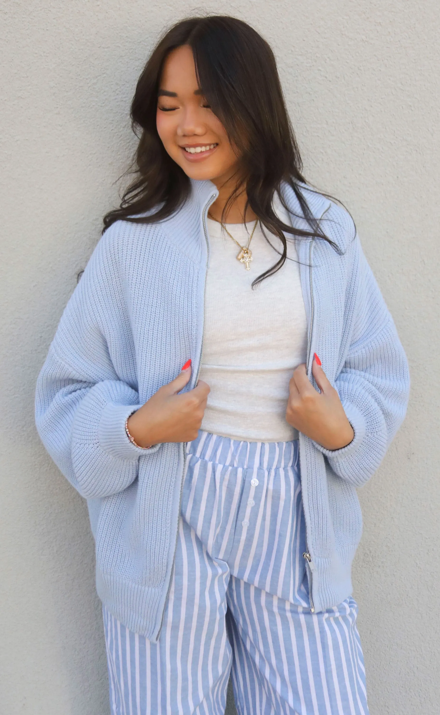 go far cardigan - blue