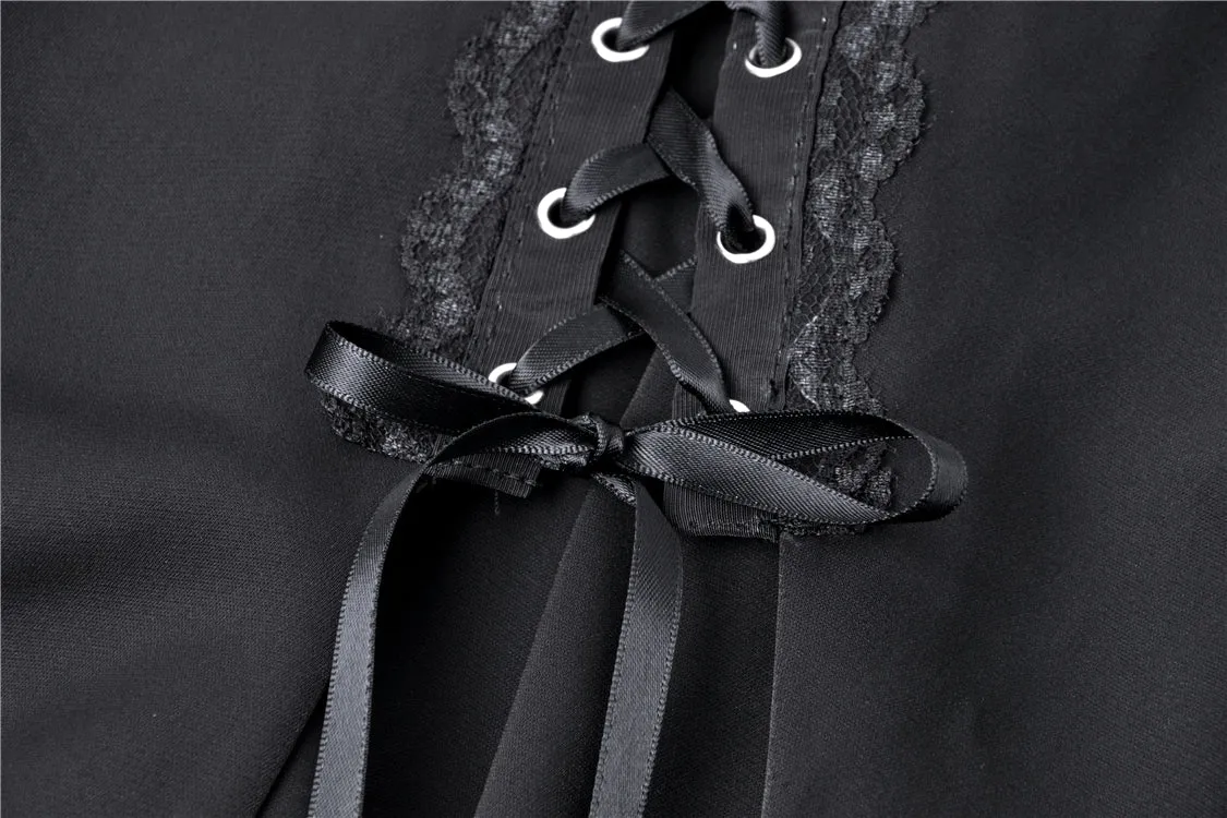 Gothic lolita lace-up chiffon dress DW264
