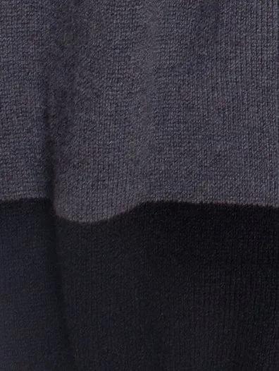 Grey Cashmere Cardigan with Black Sleeves