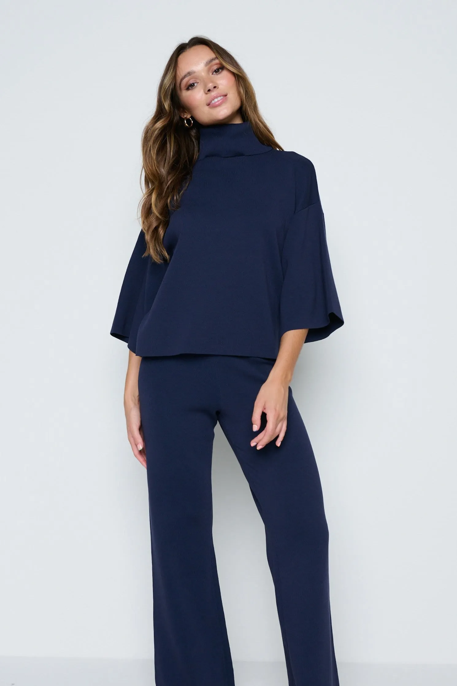 Hayden Kimono Sleeve Jumper - Navy