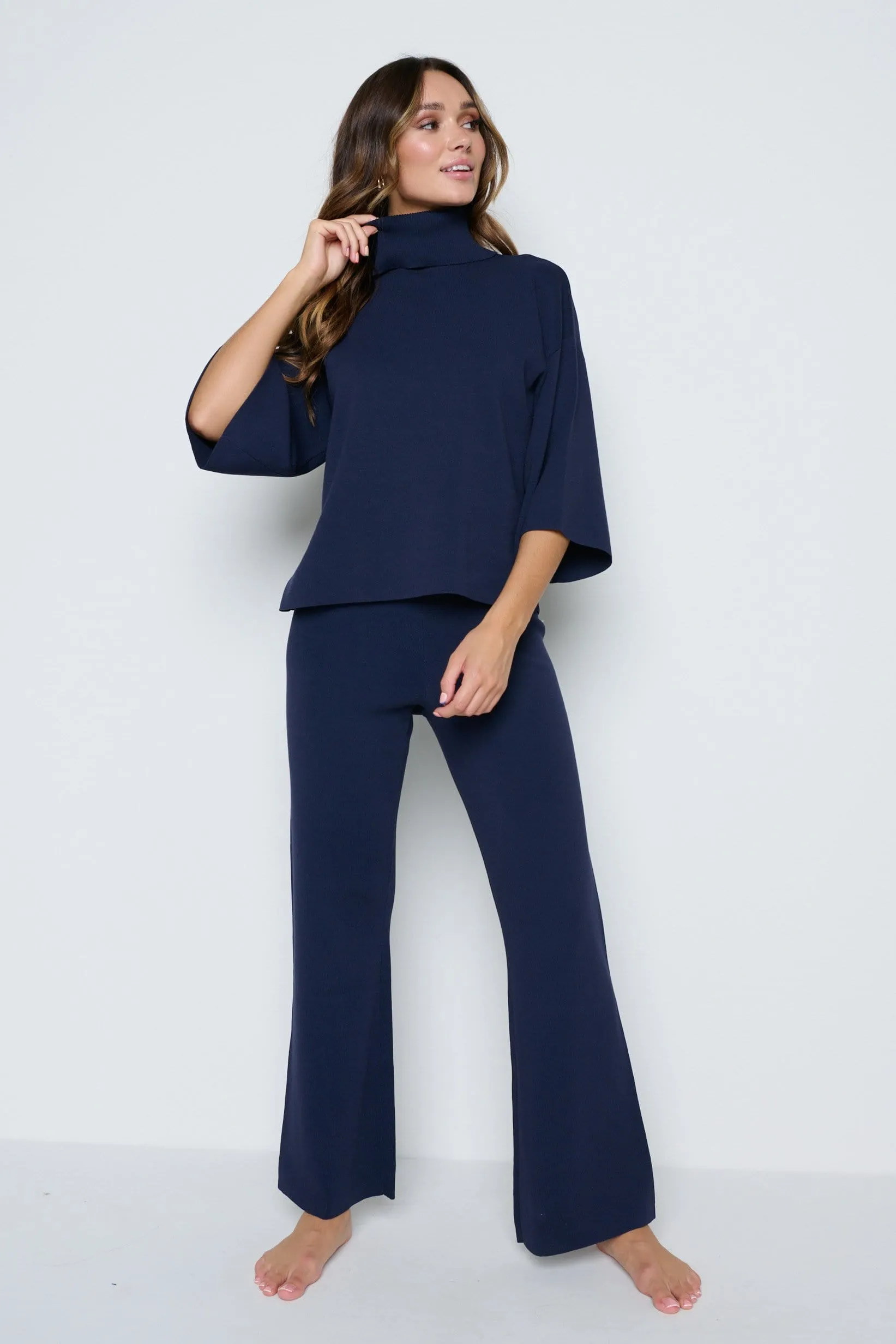 Hayden Kimono Sleeve Jumper - Navy
