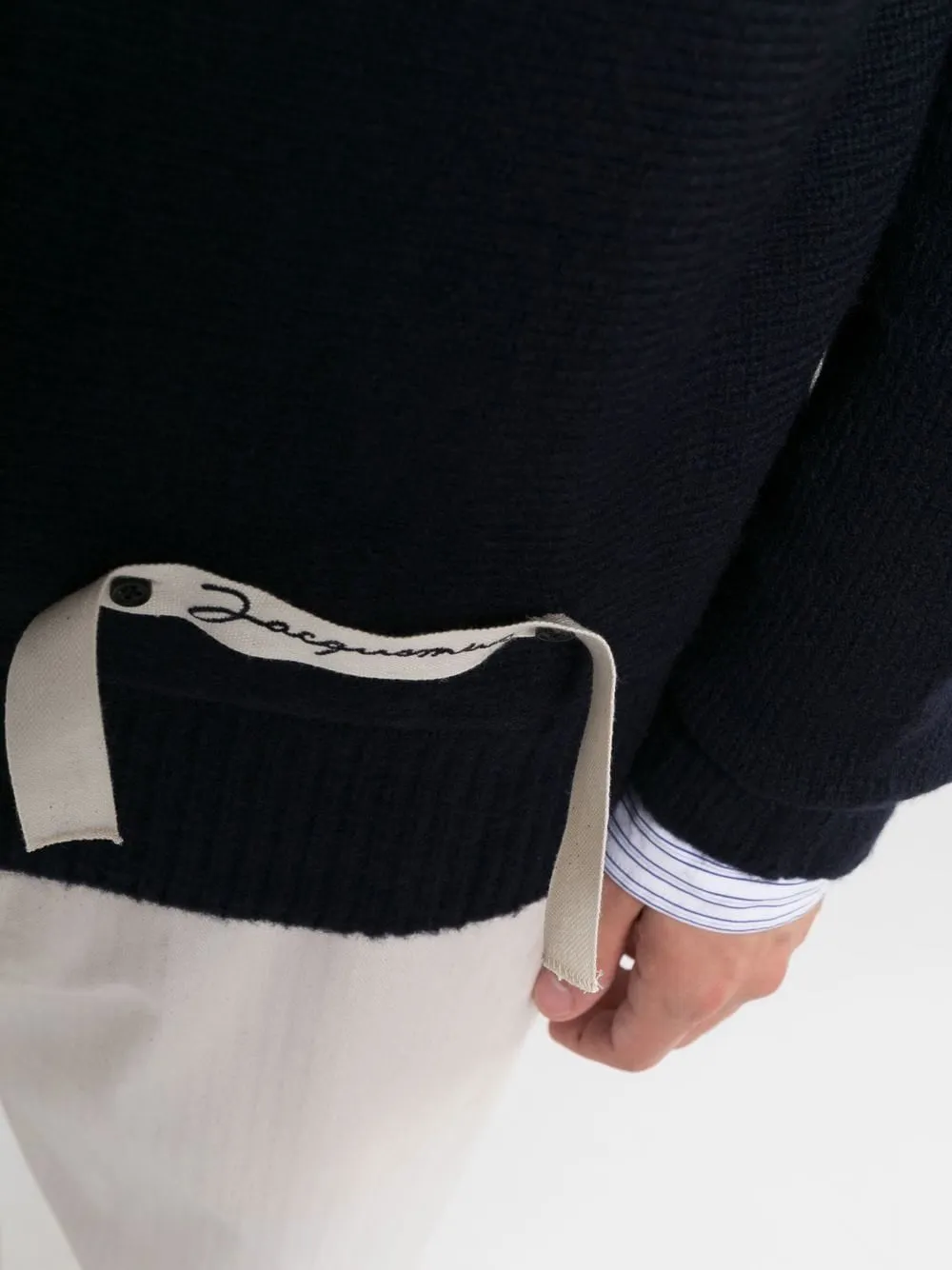 High-neck knitted jumper