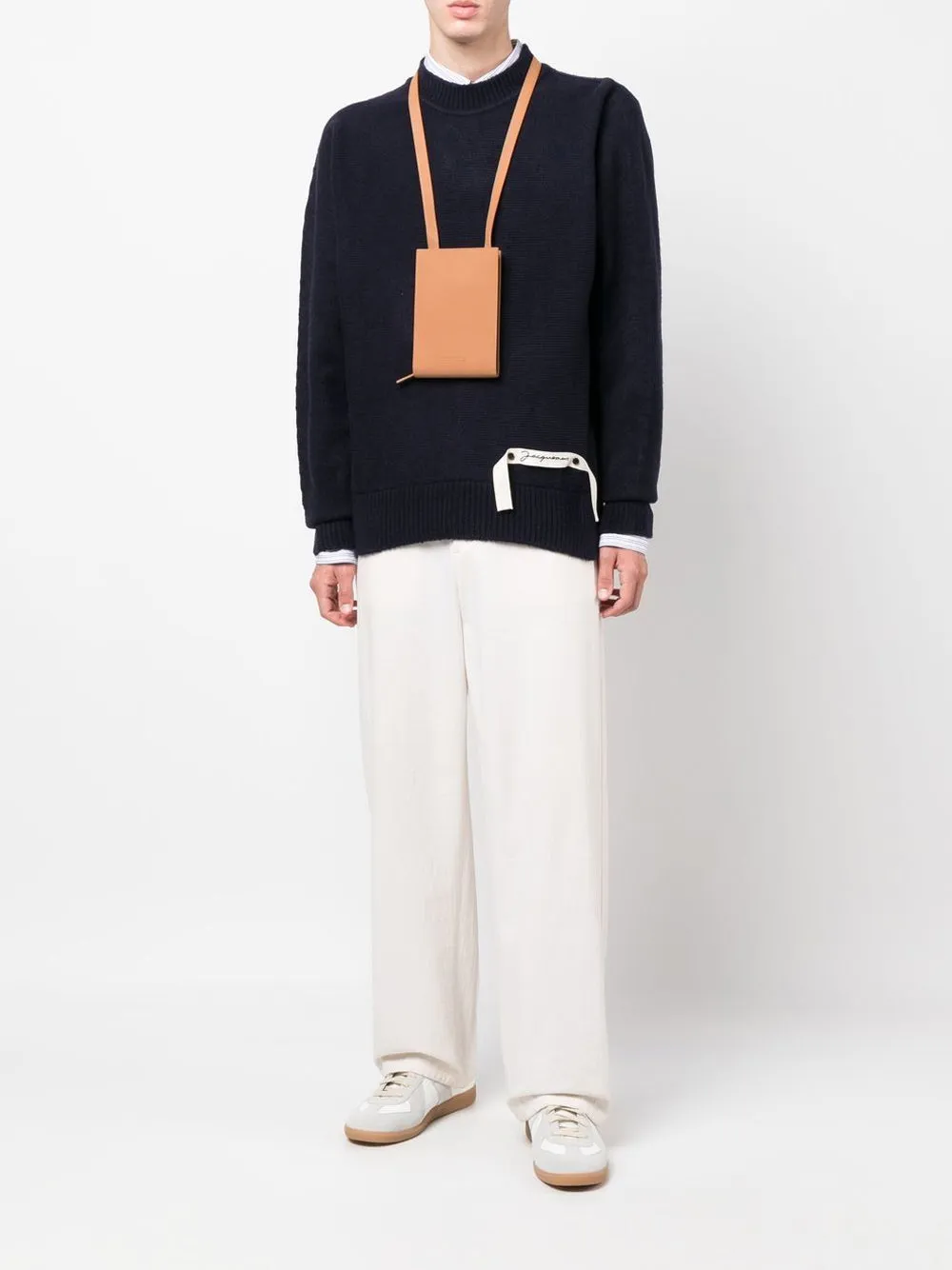 High-neck knitted jumper