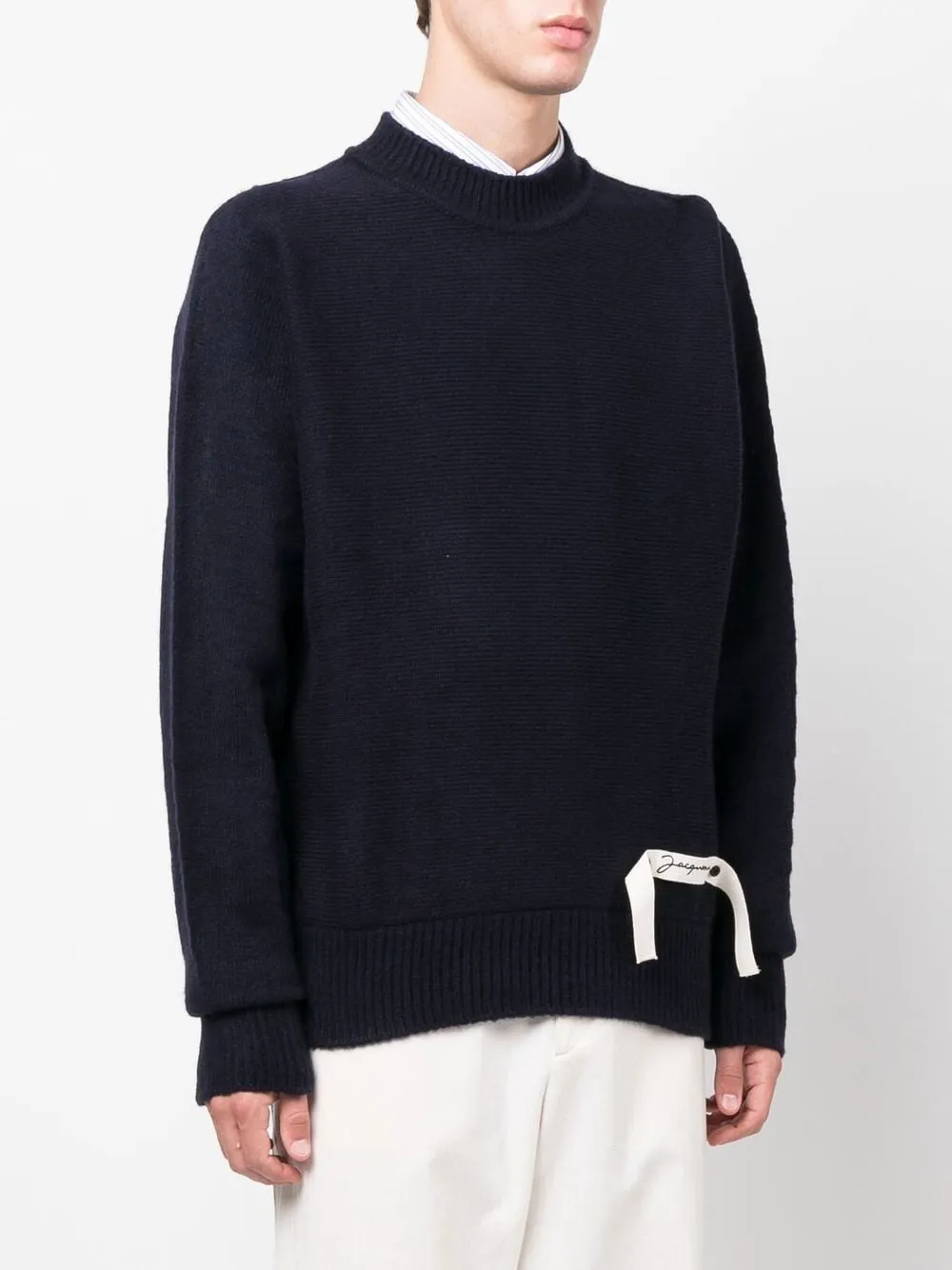 High-neck knitted jumper
