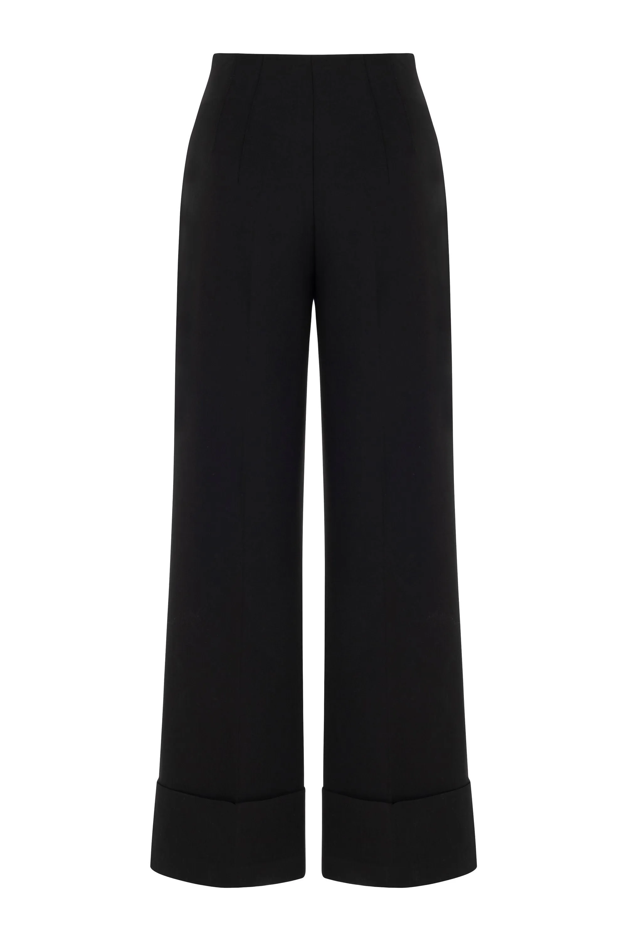 High-Waist Flowy Palazzo Black Pants