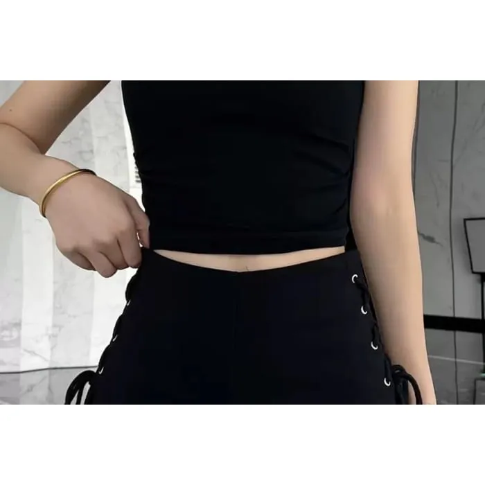 High Waist Plain Lace