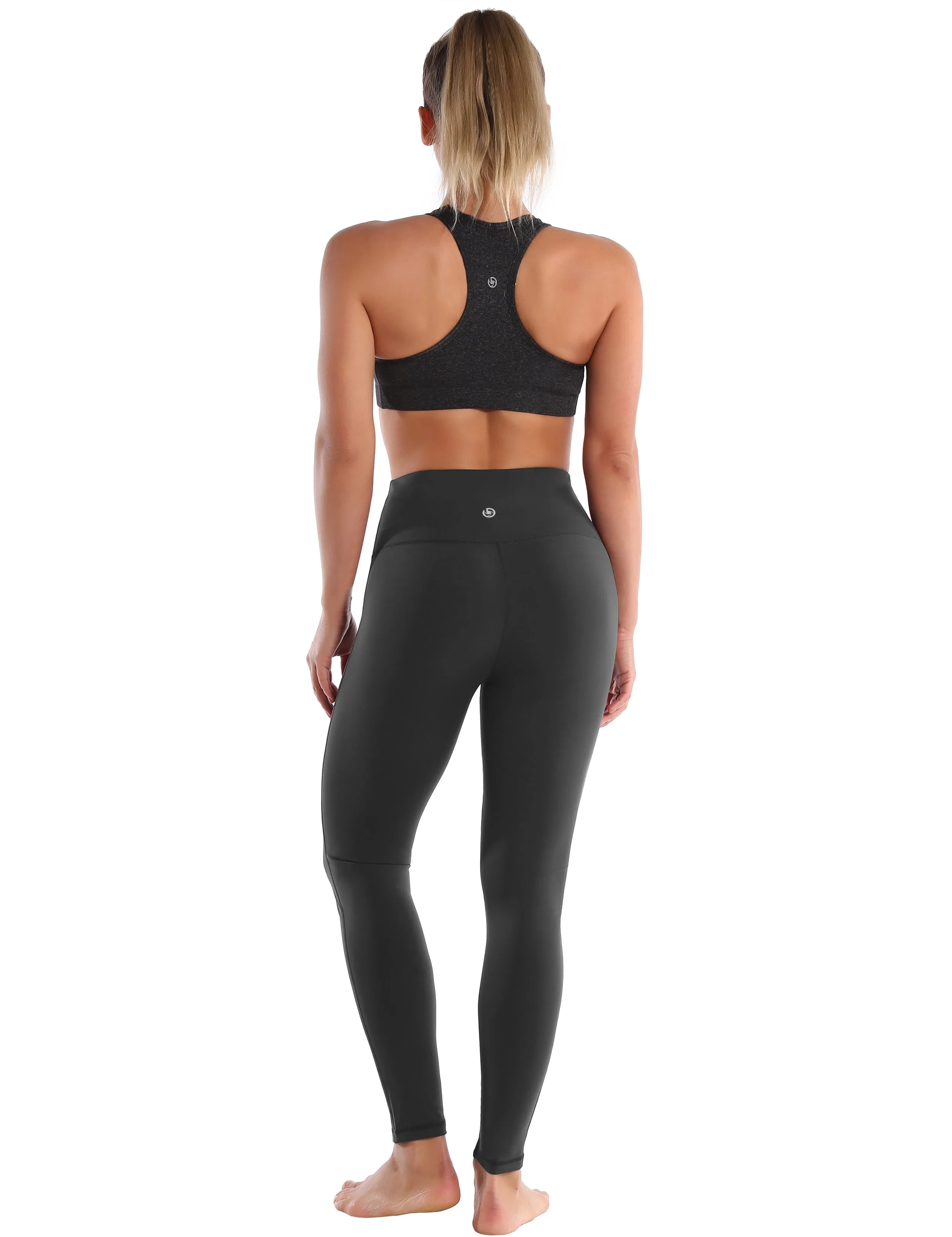 High Waist Side Line Yoga Pants shadowcharcoal_yoga