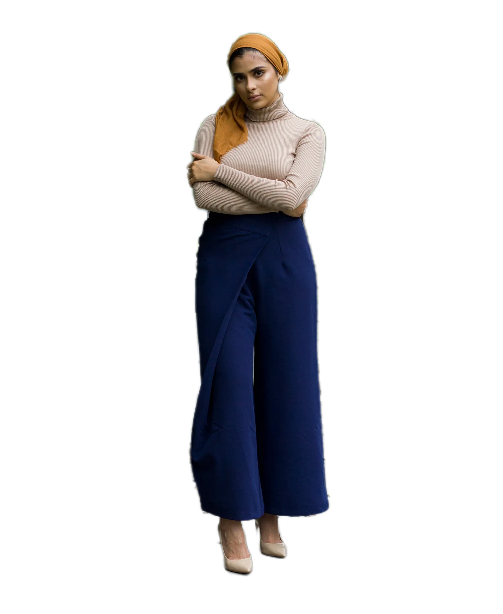 High-Waist Wrap Modest Pants