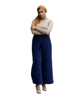 High-Waist Wrap Modest Pants