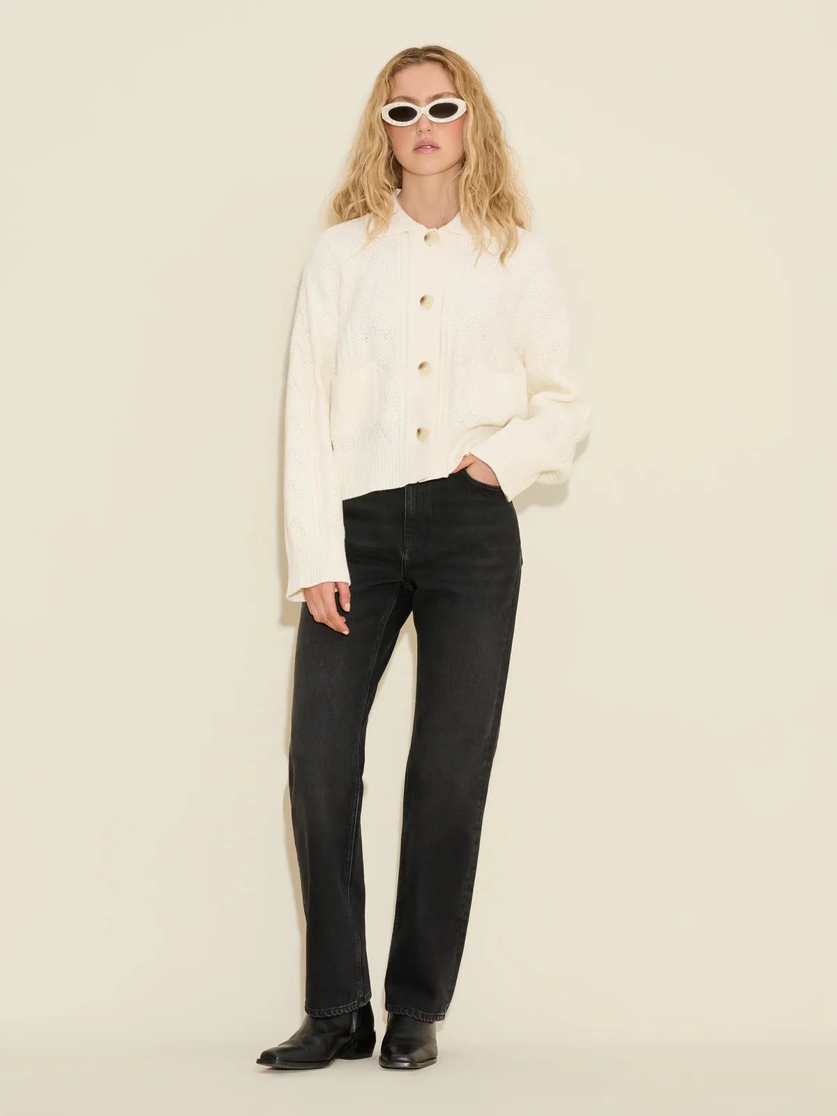 HOLZWEILER SERENA KNIT CARDIGAN WHITE