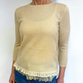 Honey Cream Cashmere Crew Neck Jumper Medium
