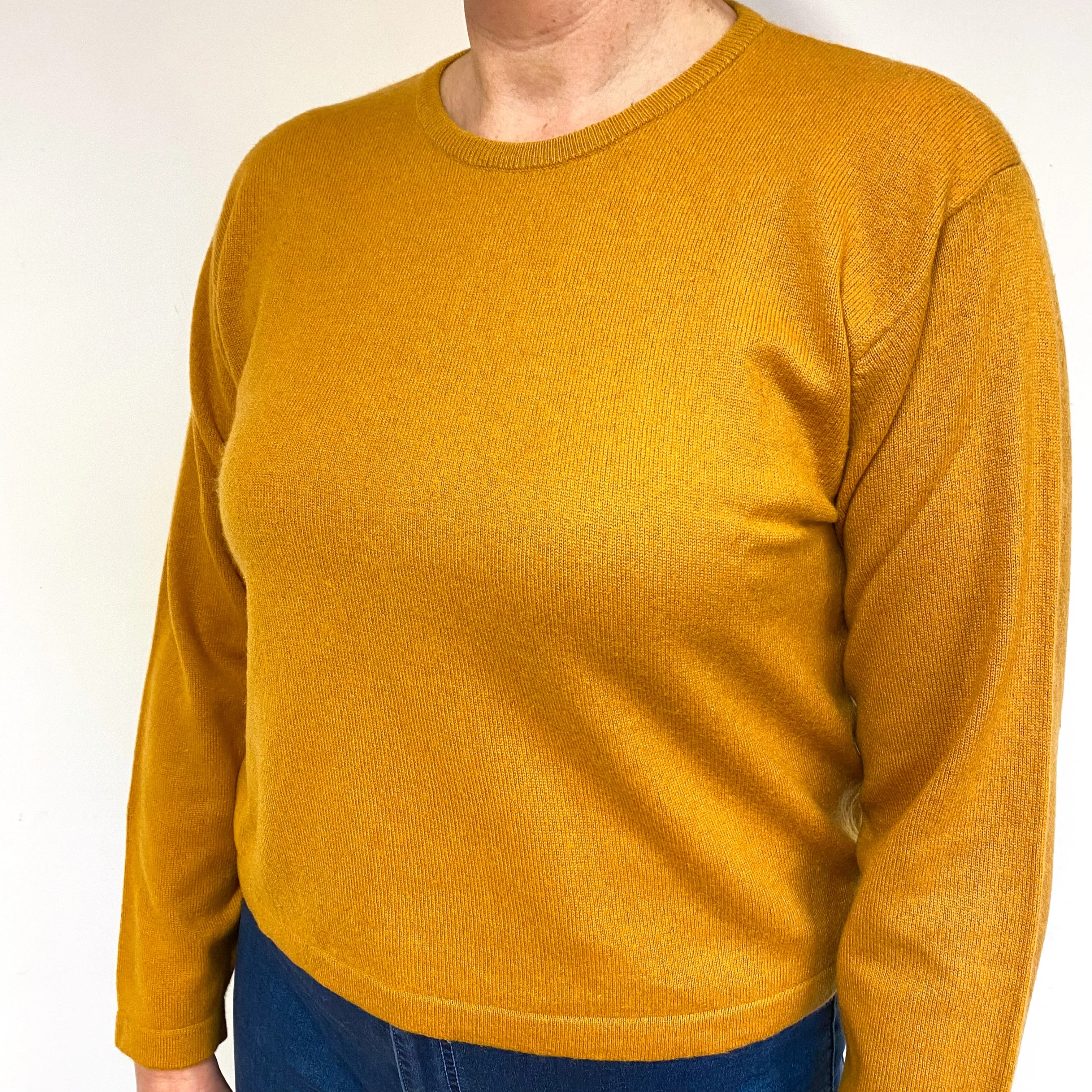 Honey Orange Cashmere Crew Neck Jumper Large