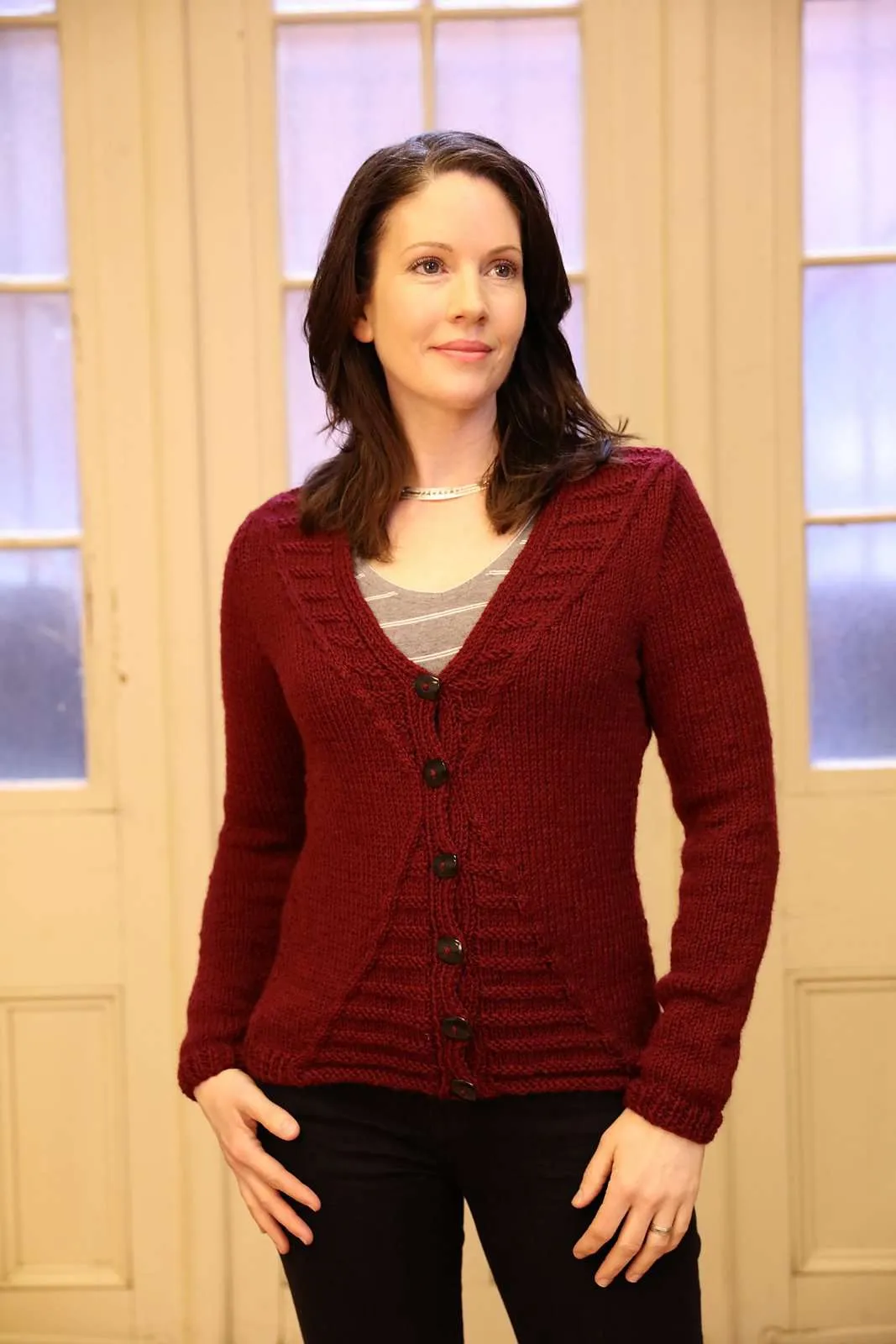 Horizontal Rib Cardigan by Vladimira Ilkovicova