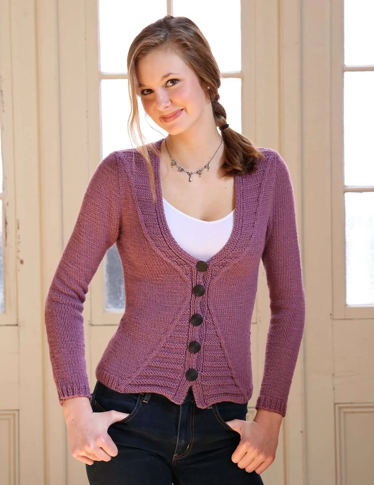 Horizontal Rib Cardigan by Vladimira Ilkovicova