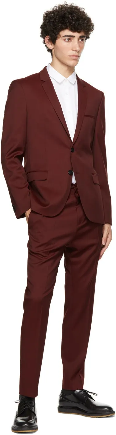 Hugo Burgundy Virgin Wool Arti204 Blazer